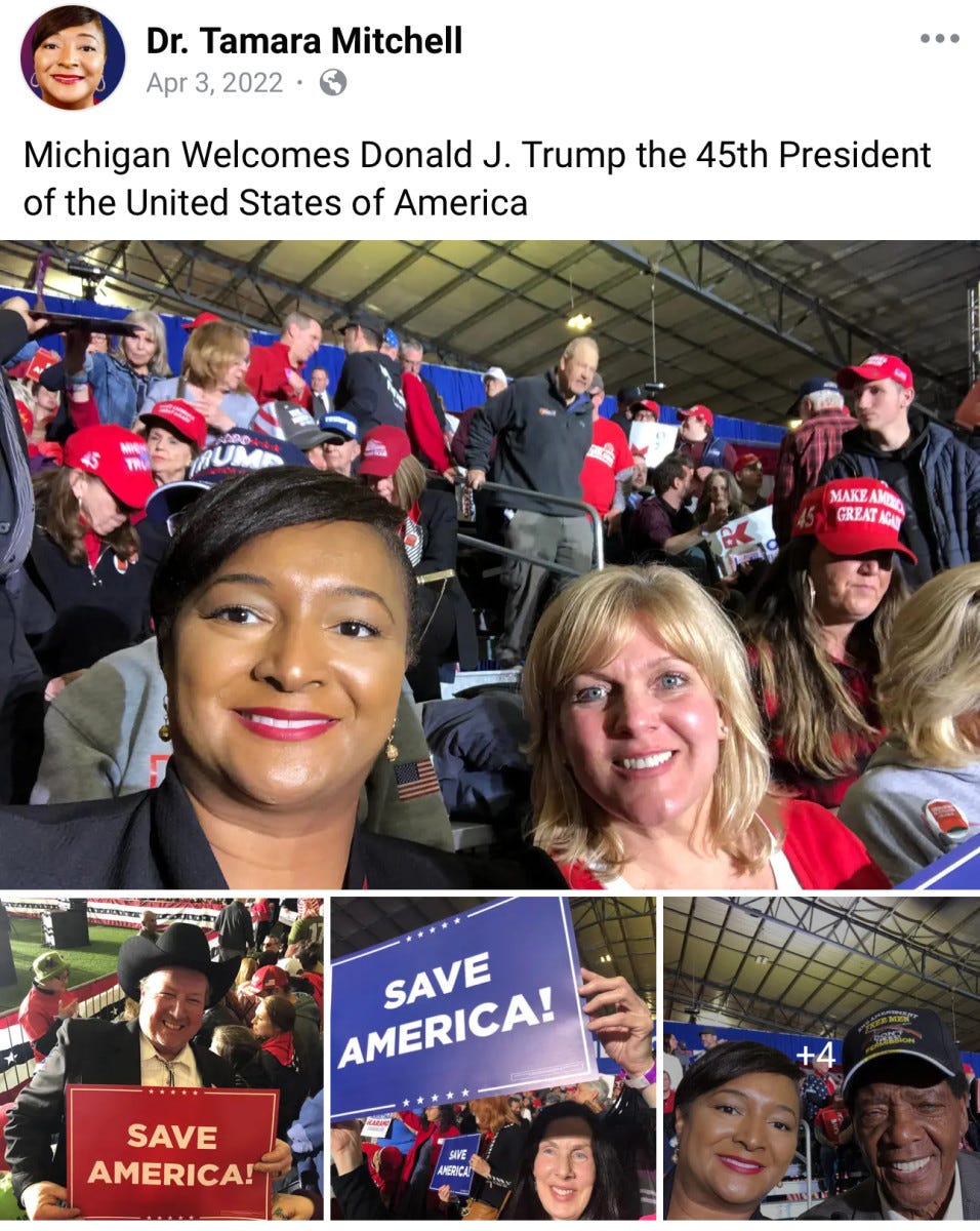 Tamara Mitchell at a Trump rally