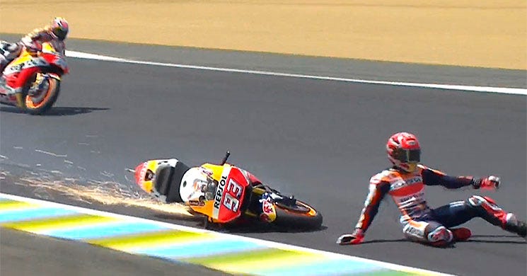 Segundo cero para Márquez en Le Mans: "Para estar al nivel de las Yamaha  tengo que ir al límite"