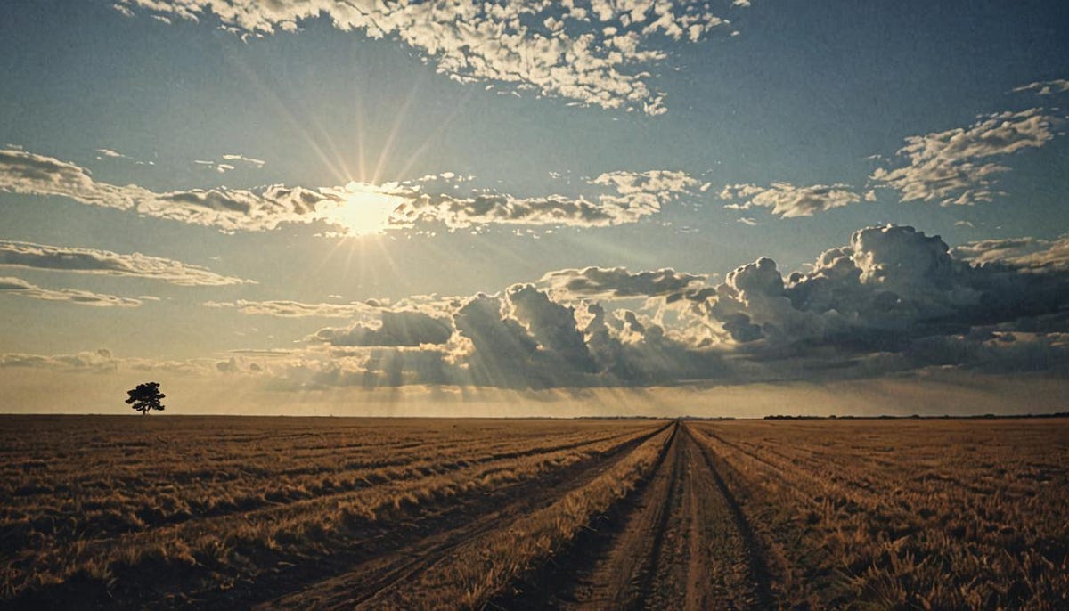 View across field towards the horizon