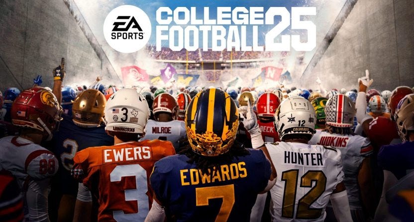 The College Football 25 deluxe edition video game cover.