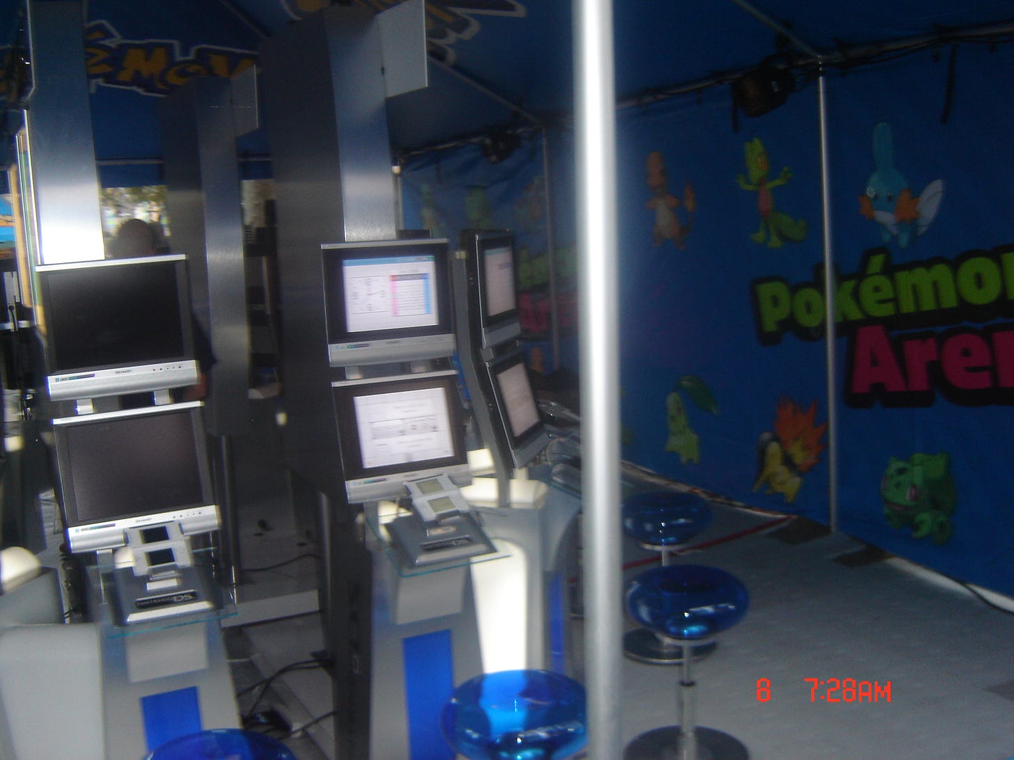 The Pokémon Arena, where attendees could play Pokémon Mystery Dungeon Blue Rescue Team and Red Rescue Team, prior to their North American release in September 2006 The Pokémon Arena, where attendees could play Pokémon Mystery Dungeon Blue Rescue Team and Red Rescue Team, prior to their North American release in September 2006