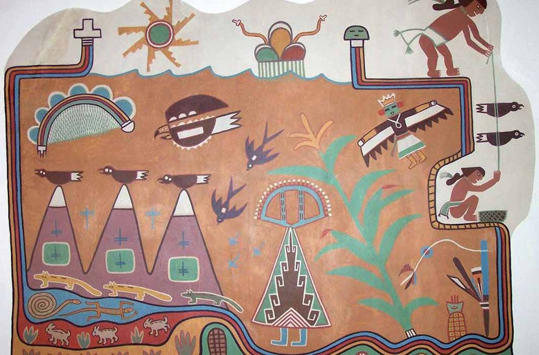 Hopi Symbols Mural by Fred Kabouti. National Parks Gallery  (Public Domain)