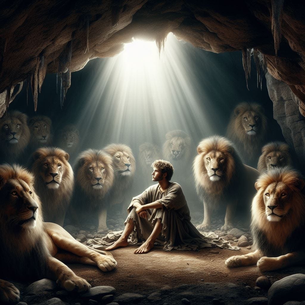 A vida de Daniel no reino de Nabucodonosor e Dario. 