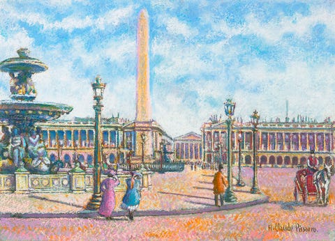 La Place de la Concorde, Paris by H. Claude Pissarro. M.S. Rau.