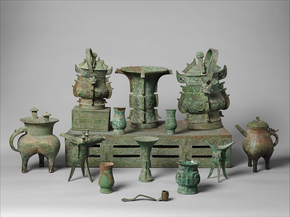 Altar Set, Bronze, China Zhou Dynasty period (1046-771 BC)