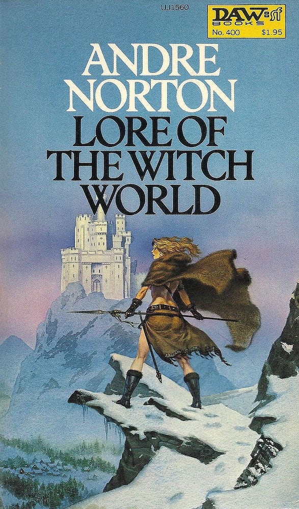 Book cover for LORE OF THE WITCH WORLD by Andre Norton, published by DAW Books