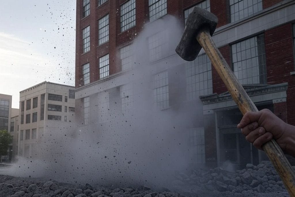 Sledgehammer to the factory Sledgehammer to the factory