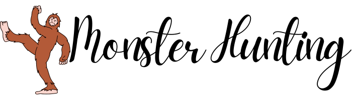 Image of Bigfoot with the words, “Monster Hunting.”