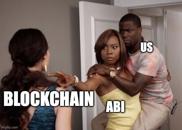 Protected Kevin Hart |  US; BLOCKCHAIN; ABI | image tagged in protected kevin hart | made w/ Imgflip meme maker
