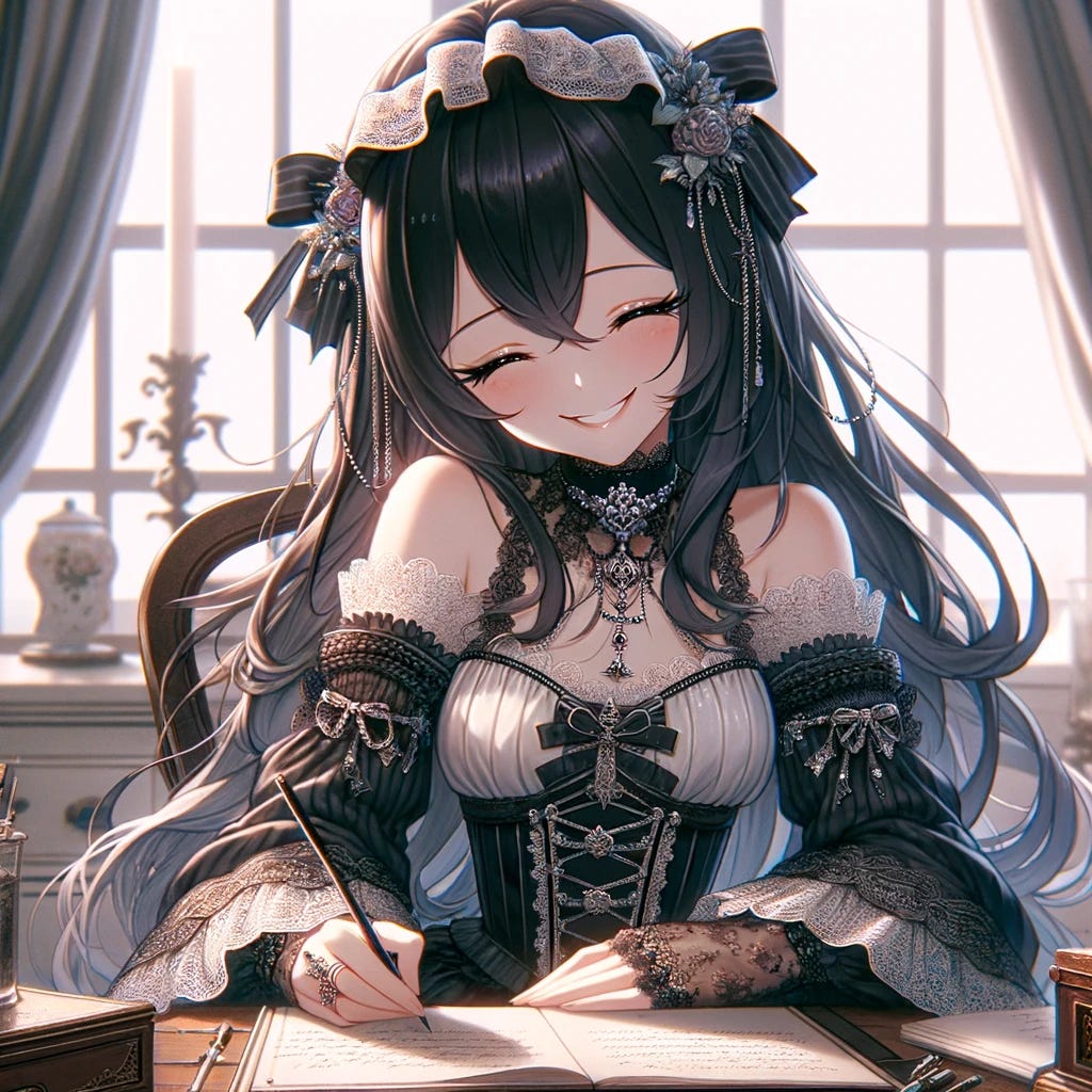 anime - gothic style - finding joy in writing