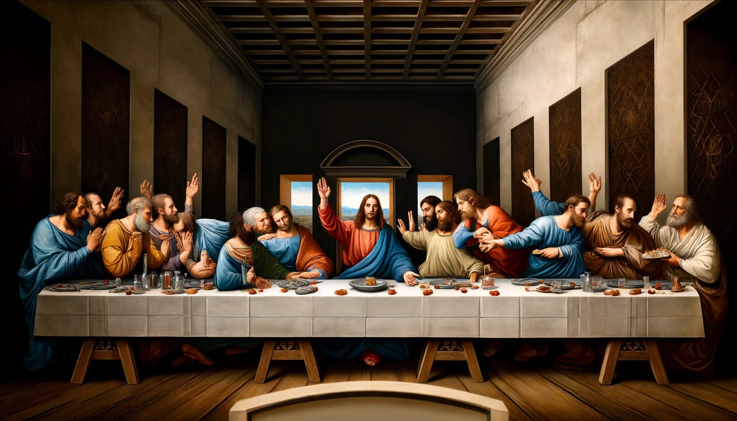 A reinterpretation of Leonardo da Vinci's 'The Last Supper,'