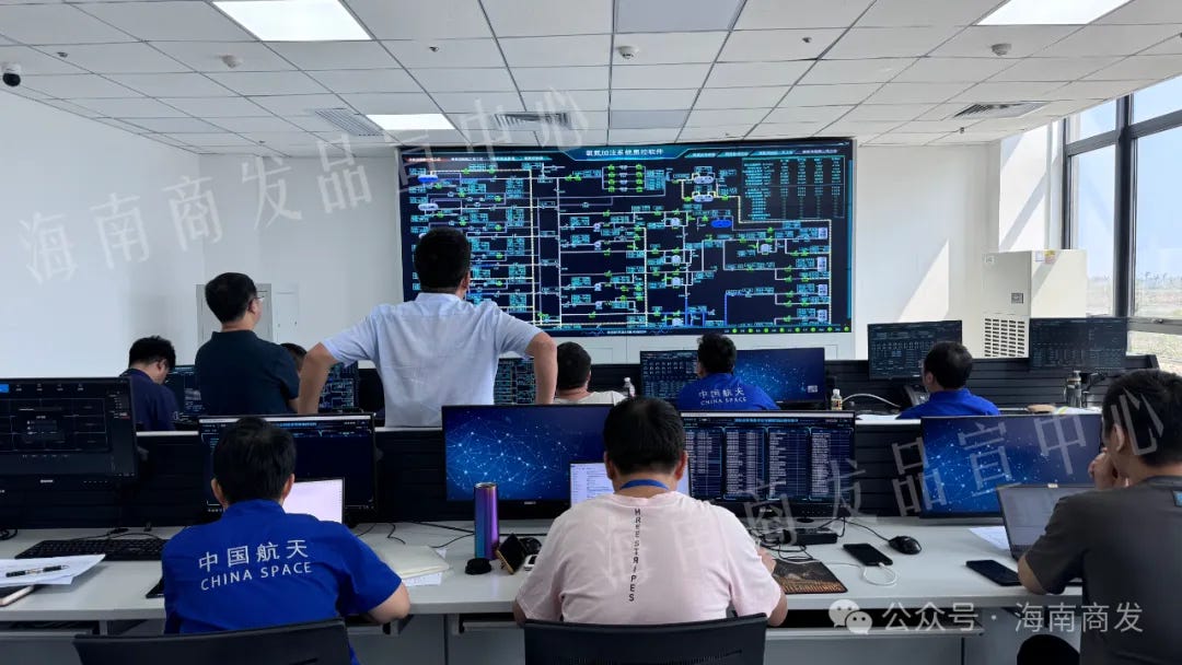 Teams watching over the ground support systems during testing with the Long March 12 Y1 vehicle at Commercial Launch Pad 2.