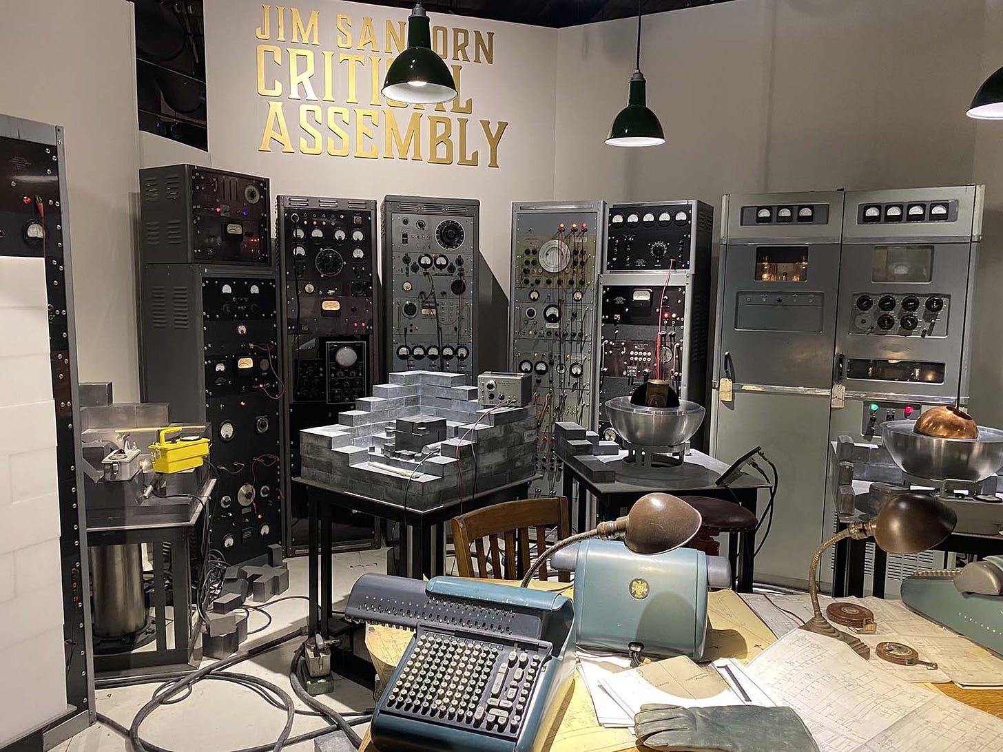 A room full of 1940s laboratory equipment.