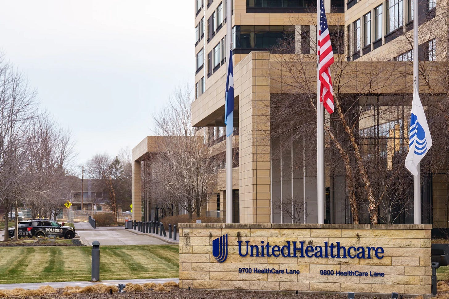 The corporate headquarters of UnitedHealthcare in Minnetonka, Minnesota, symbolizing the corporate power behind AI-driven claim denials. The corporate headquarters of UnitedHealthcare in Minnetonka, Minnesota, symbolizing the corporate power behind AI-driven claim denials.