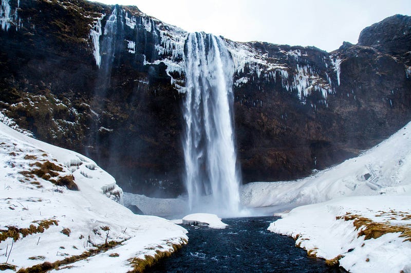 Waterfall in winter