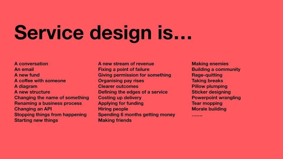 A long list of service design examples