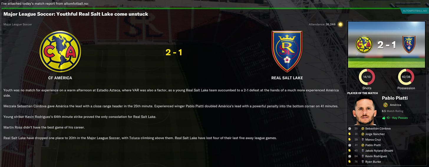 Football Manager 2021 Match Review