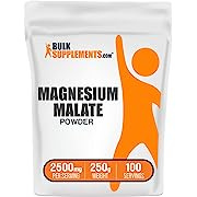 BulkSupplements.com Magnesium Malate Powder - Magnesium Malate 400mg - Magnesium Supplement - Pure Magnesium Malate Supplement - 2500mg (400mg Magnesium) per Serving (250 Grams - 8.8 oz), Opens in a new tab