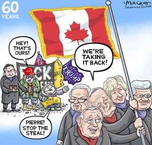 Former Canadian prime ministers urge citizens to fly the flag with pride, fostering unity amid external challenges and internal reflections.