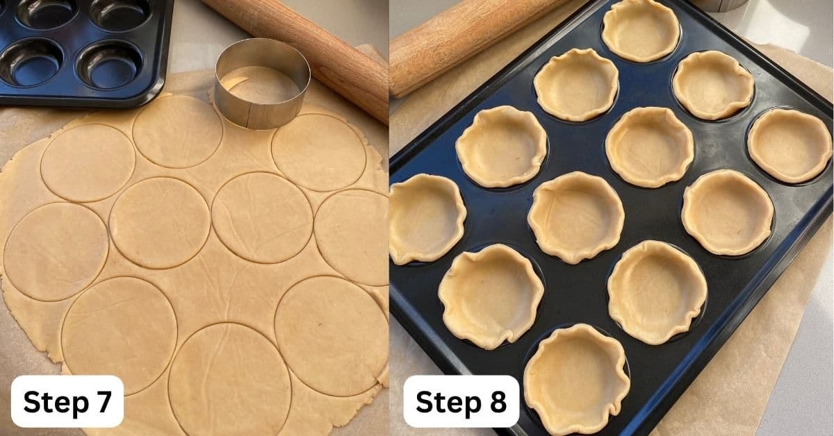 Rolled out shortcrust pastry. 