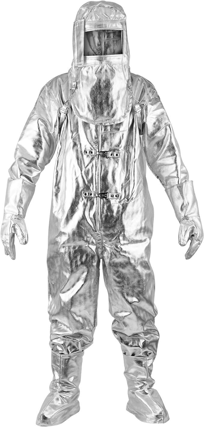 Trumego Heat Resistant Suit Anti Thermal Radiation Suit 1000-1200 Degree Fireproof Composite Aluminium Foil Coveralls