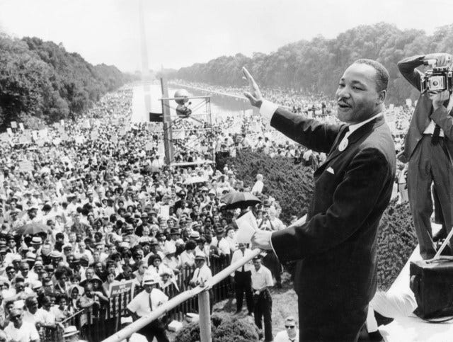 MLK in Washington, DC giving "I Have A Dream" speech