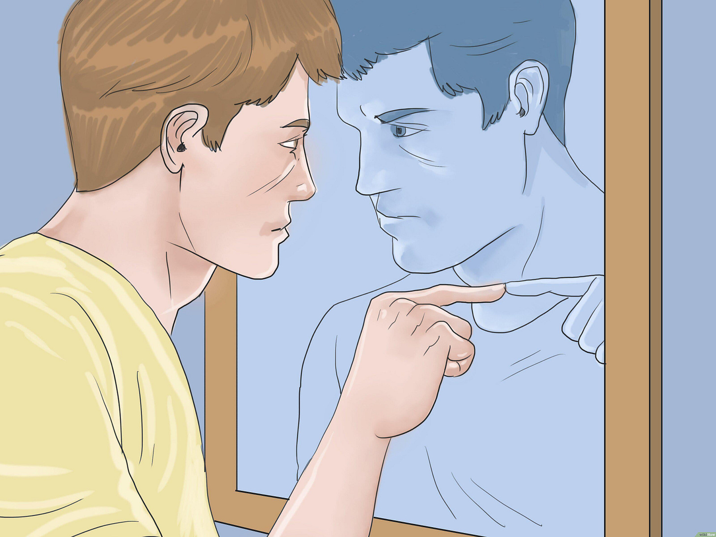 Looking for the better quality version on pointing mirror guy :  r/MemeRestoration