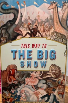 A picture of an early circus poster.