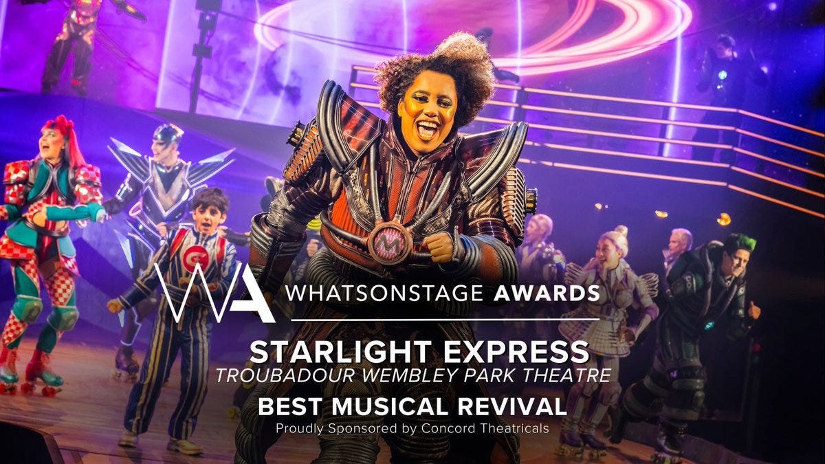 The WhatsOnStage Award for Best Musical Revival goes to Starlight Express!