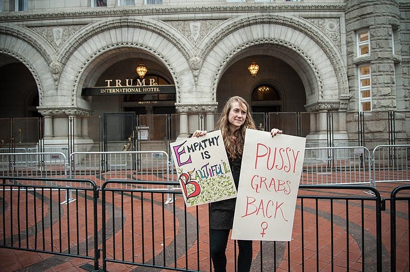 File:Women's March on Washington at Trump Hotel.jpg