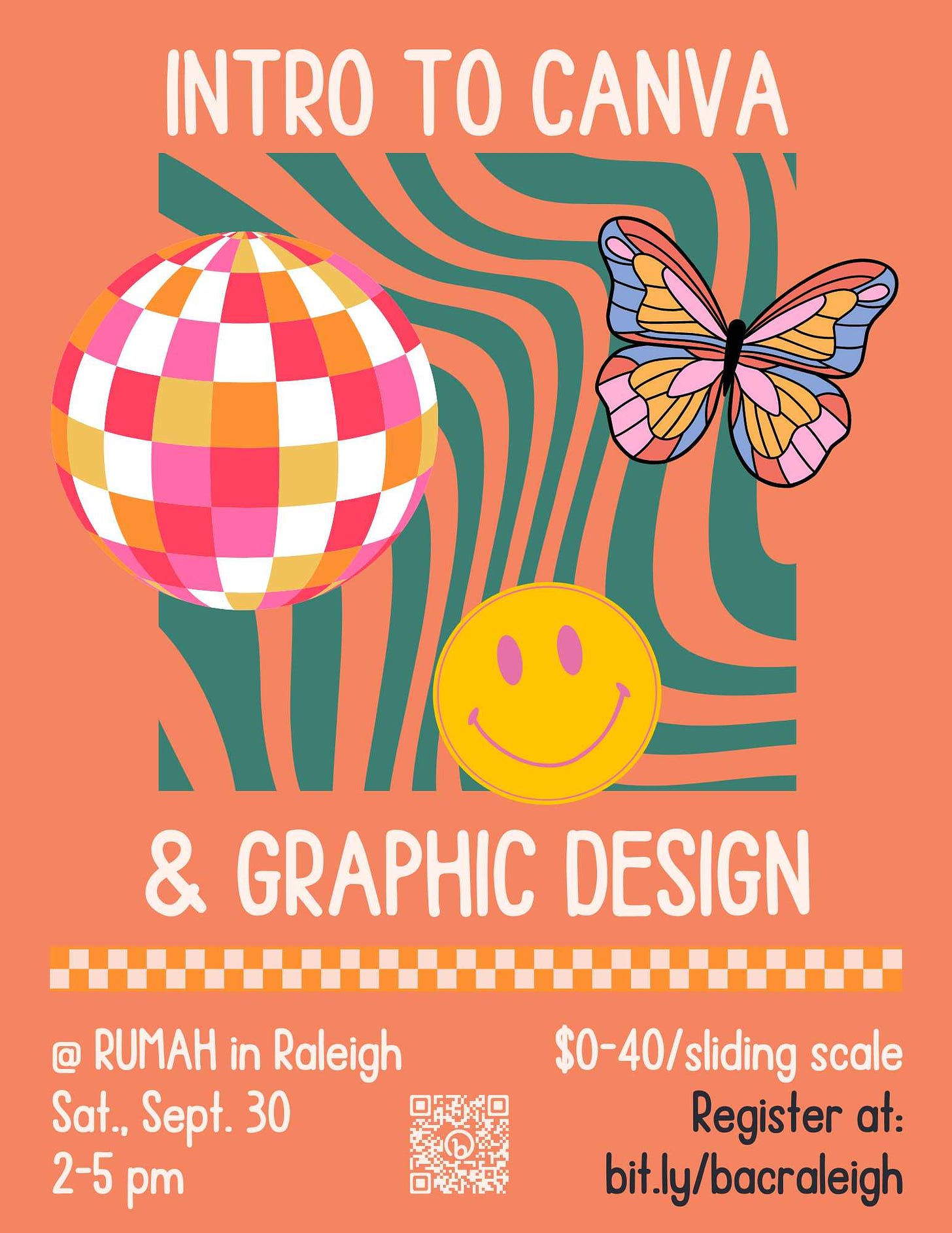 Promo poster for Intro to Canva and Grahphic Design