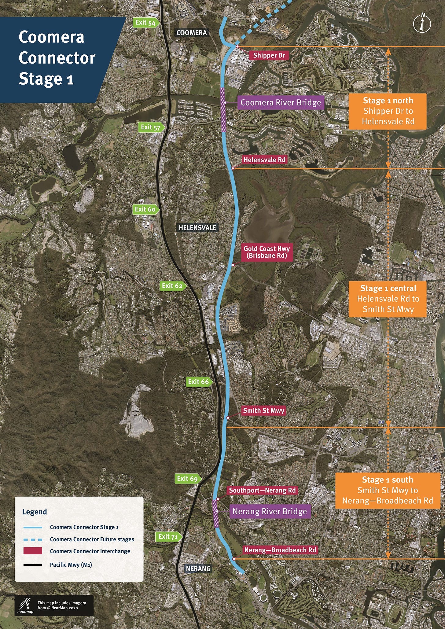 Coomera Connector Stage 1 corridor map