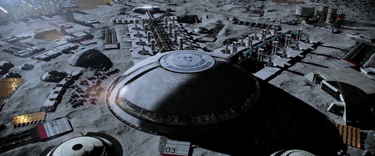 Lunar colony in season 5 of The Expanse | human Mars