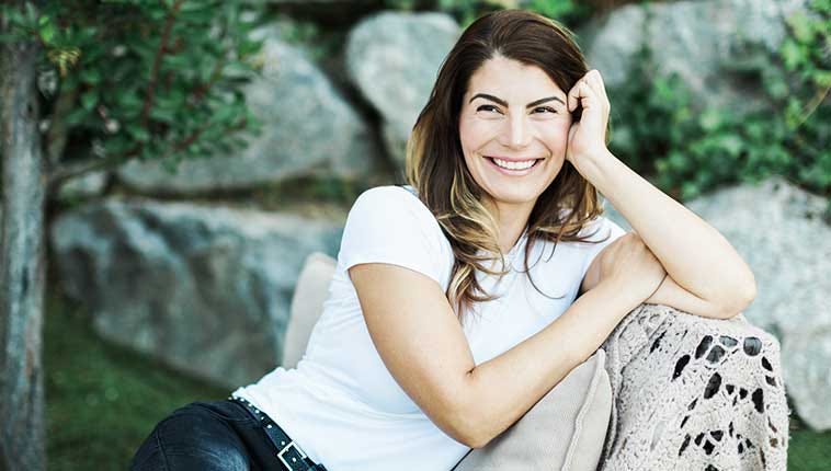 Paola Gugliotta outside her home in Spain