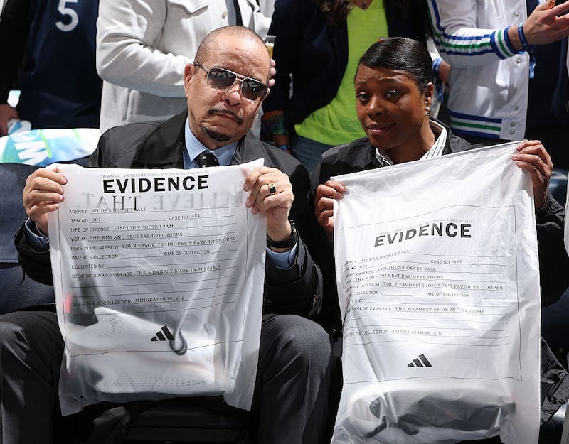 Rapper Ice-T and actor Veda Howard bring Anthony Edwards Adidas ad to life  at Target Center
