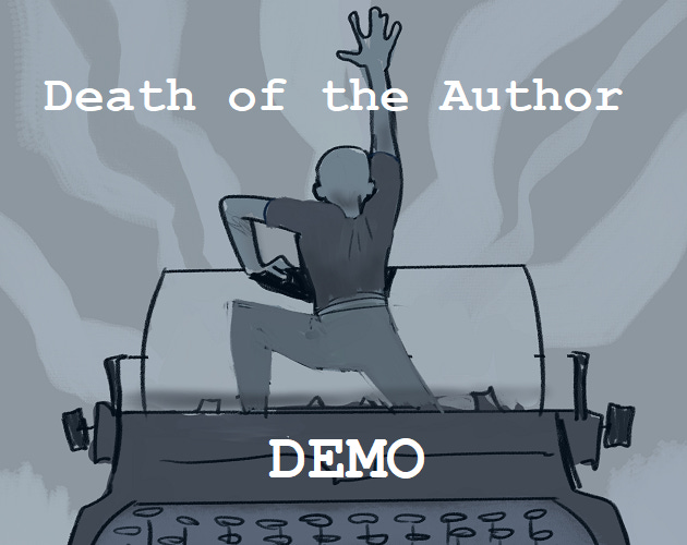The cover art sketch for the Death of the Author demo. It shows a person coming out of the page of a typewriter, reaching up towards the sky.