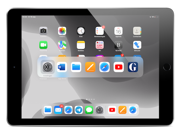 Met ⌘tab open je ook op een iPad de appkiezer.