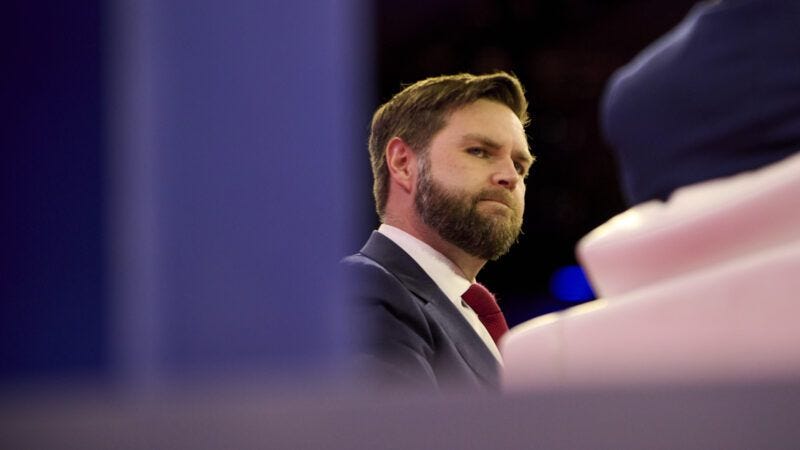 Ohio Republican Sen. J.D. Vance at the 2024 CPAC DC conference in National Harbor, Maryland. | Dominic Gwinn/ZUMAPRESS/Newscom