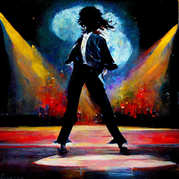 Michael Jackson volgens Midjourney.