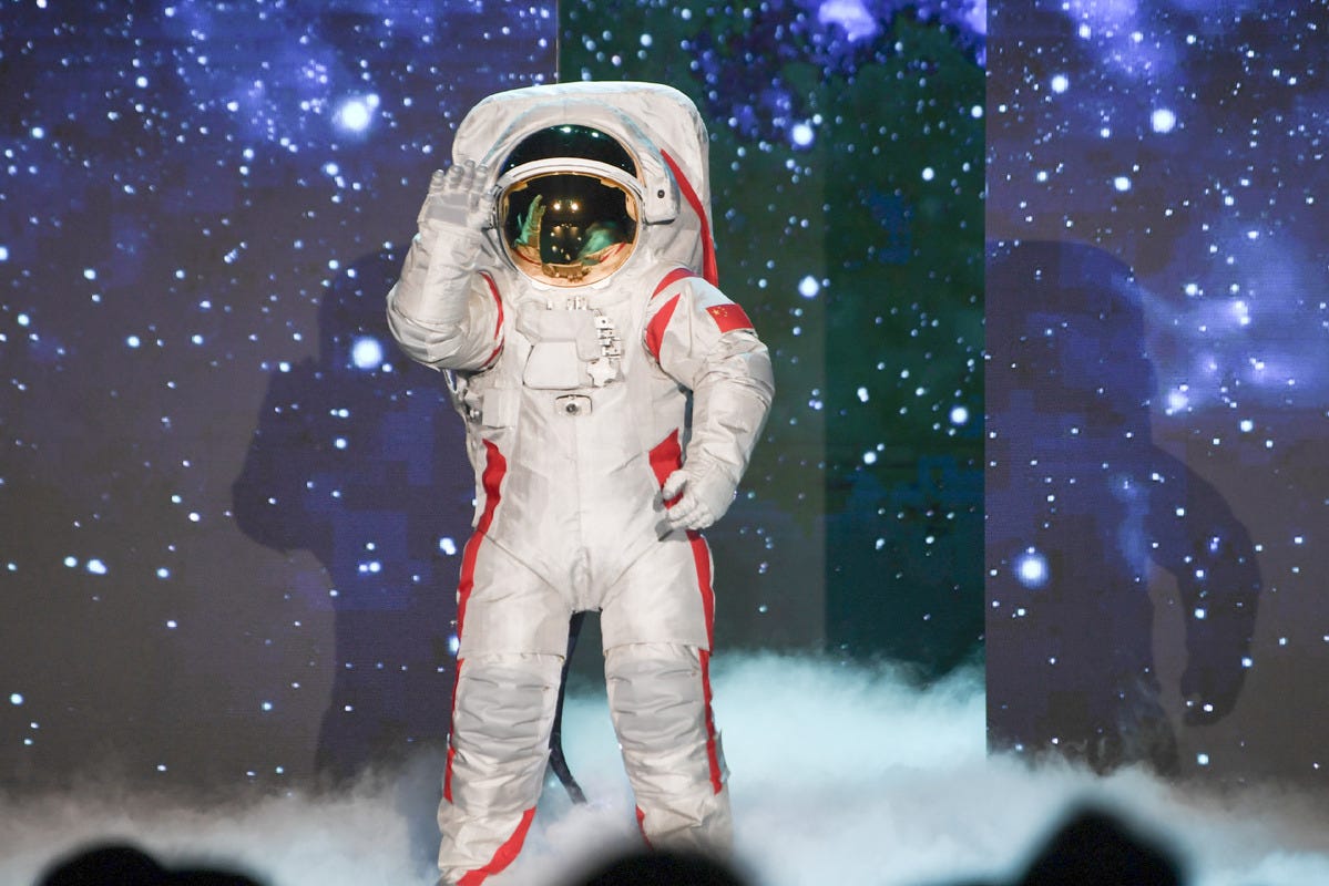 China’s lunar spacesuit during its demonstration at the Spacesuit Technology Forum in Chongqing.