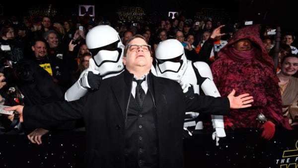 patton oswalt star wars premiere force awakens 2015