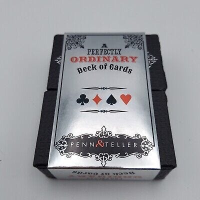 Penn &amp; Teller &#039;A Perfectly Ordinary Deck of Cards&#039; Black Case  EXCELLENT | eBay