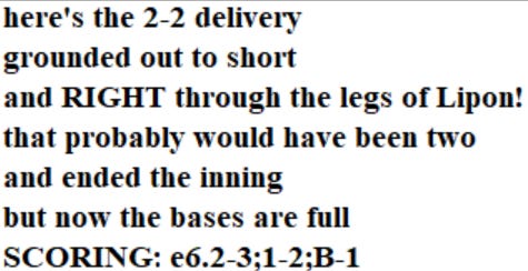 Diamond Mind Baseball Play By Play