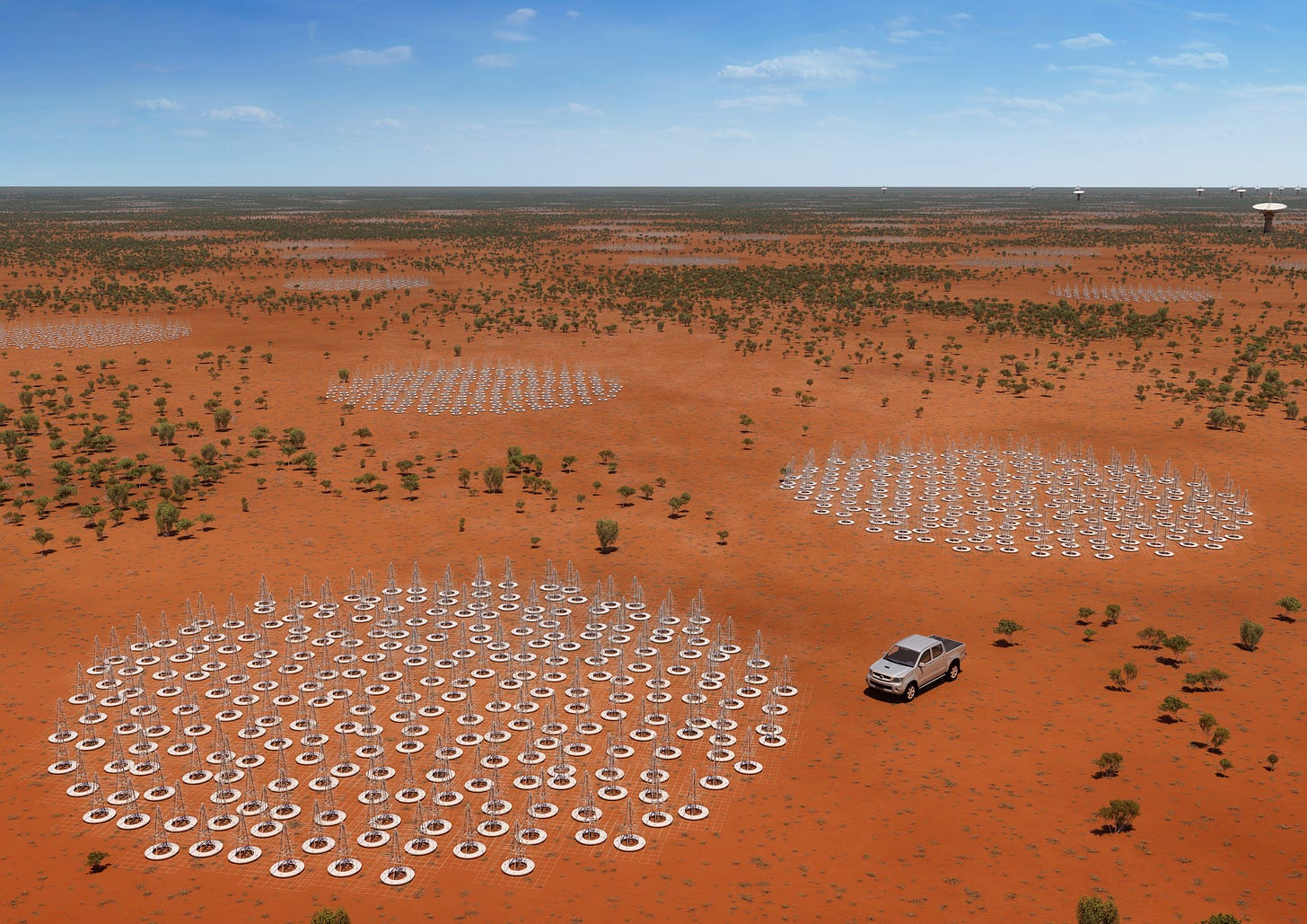 rendering of SKA in Australian outback