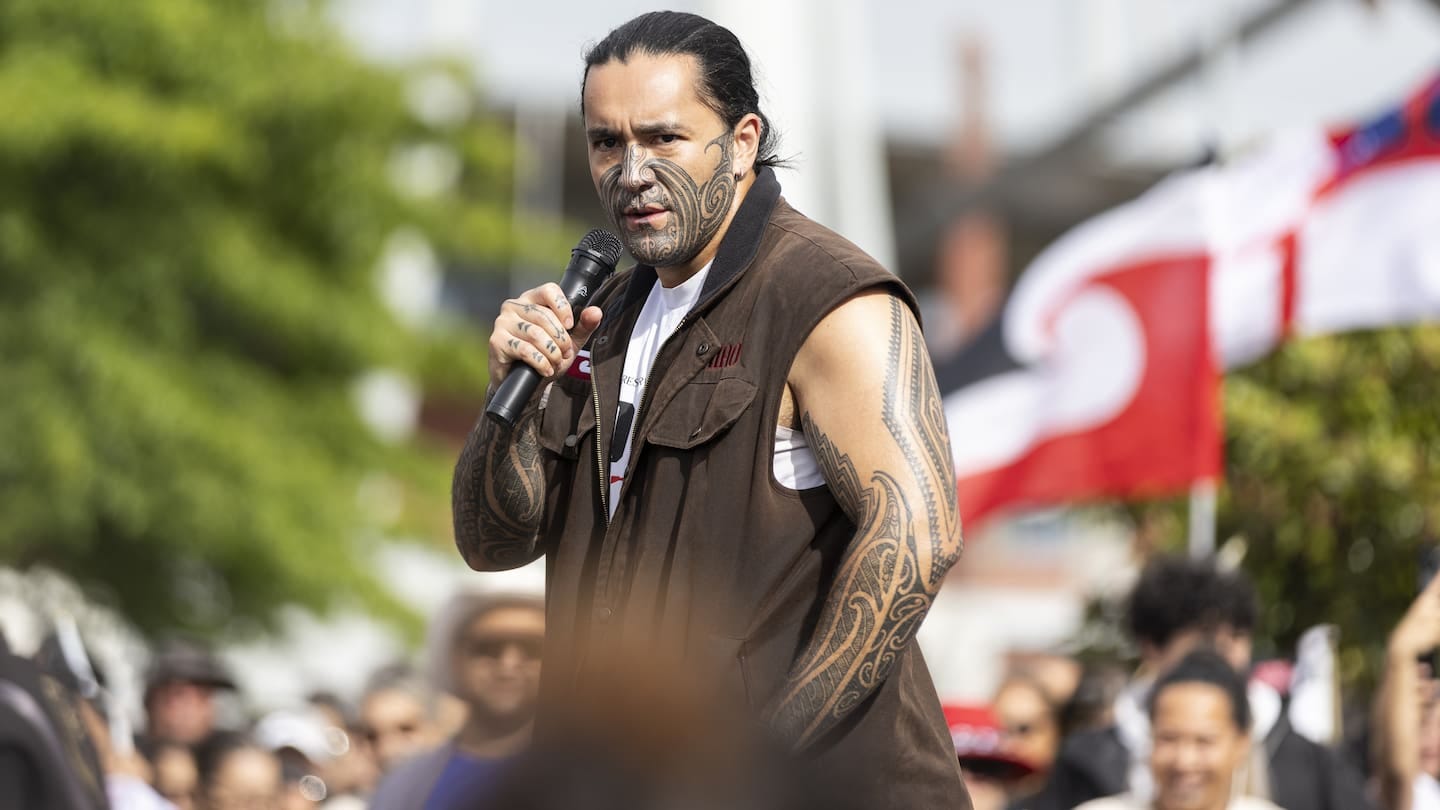 Toitu te Tiriti protest leader Eru Kapa-Kingi has challenged David Seymour to a charity fight. Photo / Alex Cairns