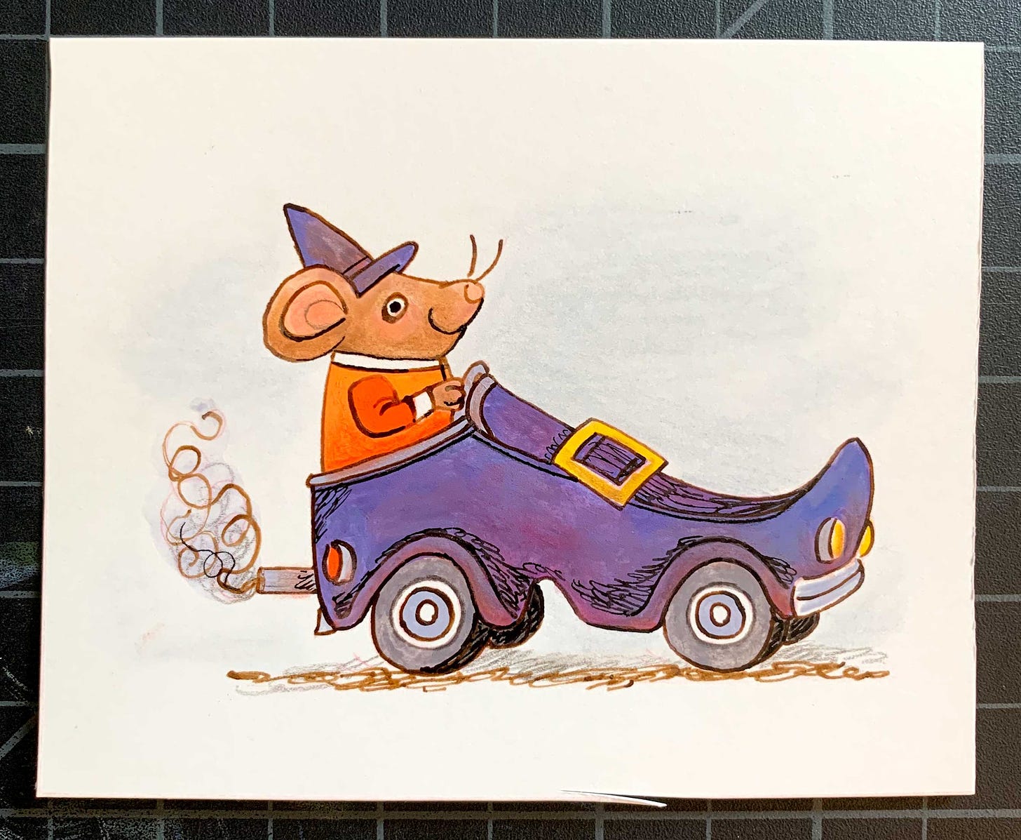 Kayla Stark illustration mouse in a buckle show car first pass weird eye