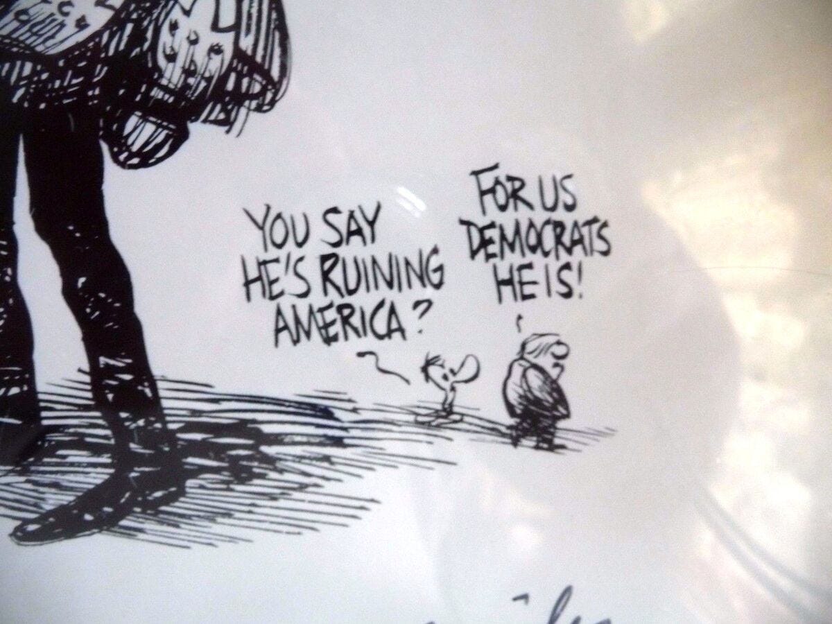 FRAMED POLITICAL CARTOON BY PAT OLIPHANT SUPREME NOMINEE INSCRIBED SIGNED  1981