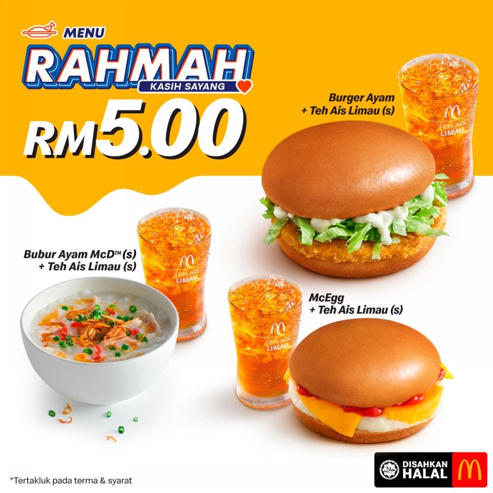 McDonald's Menu Rahmah available now at RM5