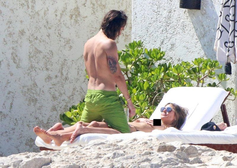 tom kaulitz on top of topless heidi klum