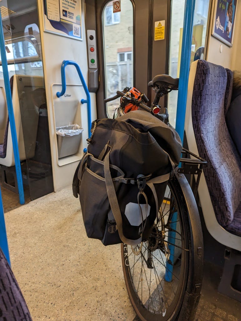 Bike on the mid-morning train.